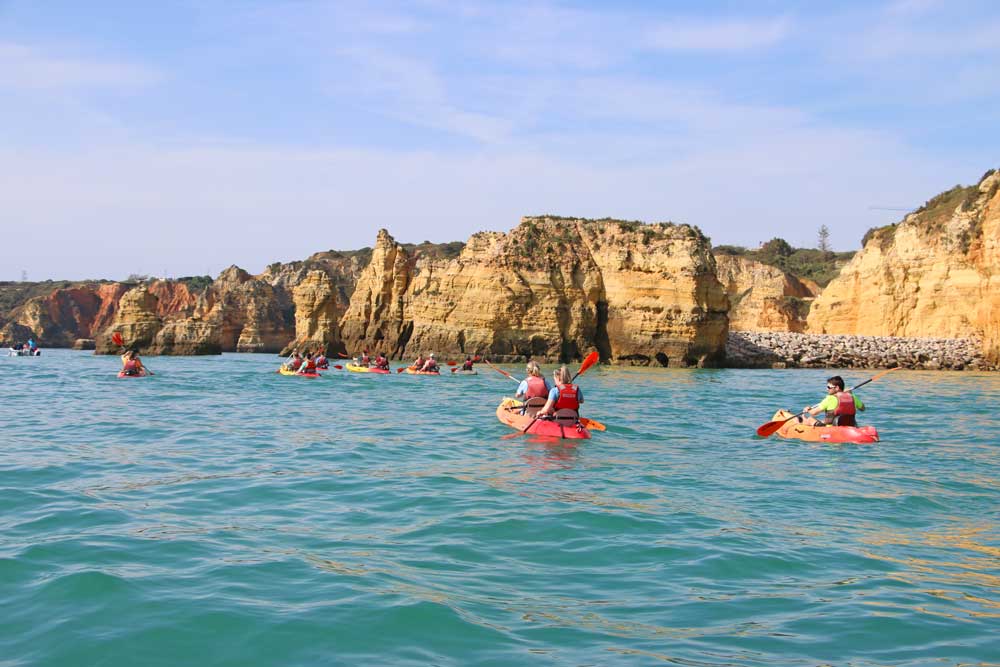 A kayak tour is a not-to-miss activity in Lagos, Portugal