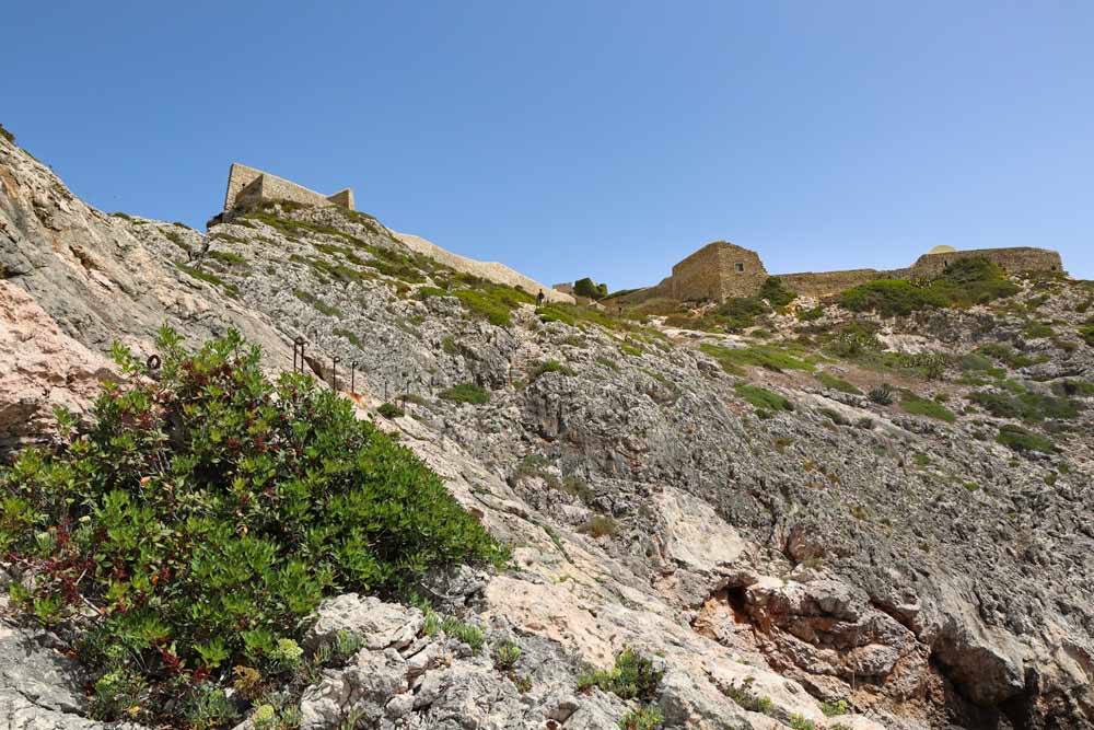 A view of Beliche Fortress from the bottom of the cliffs
