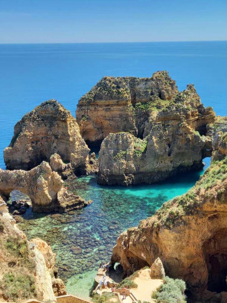 famous rocks of ponta da piedade surounded by crystal clear water